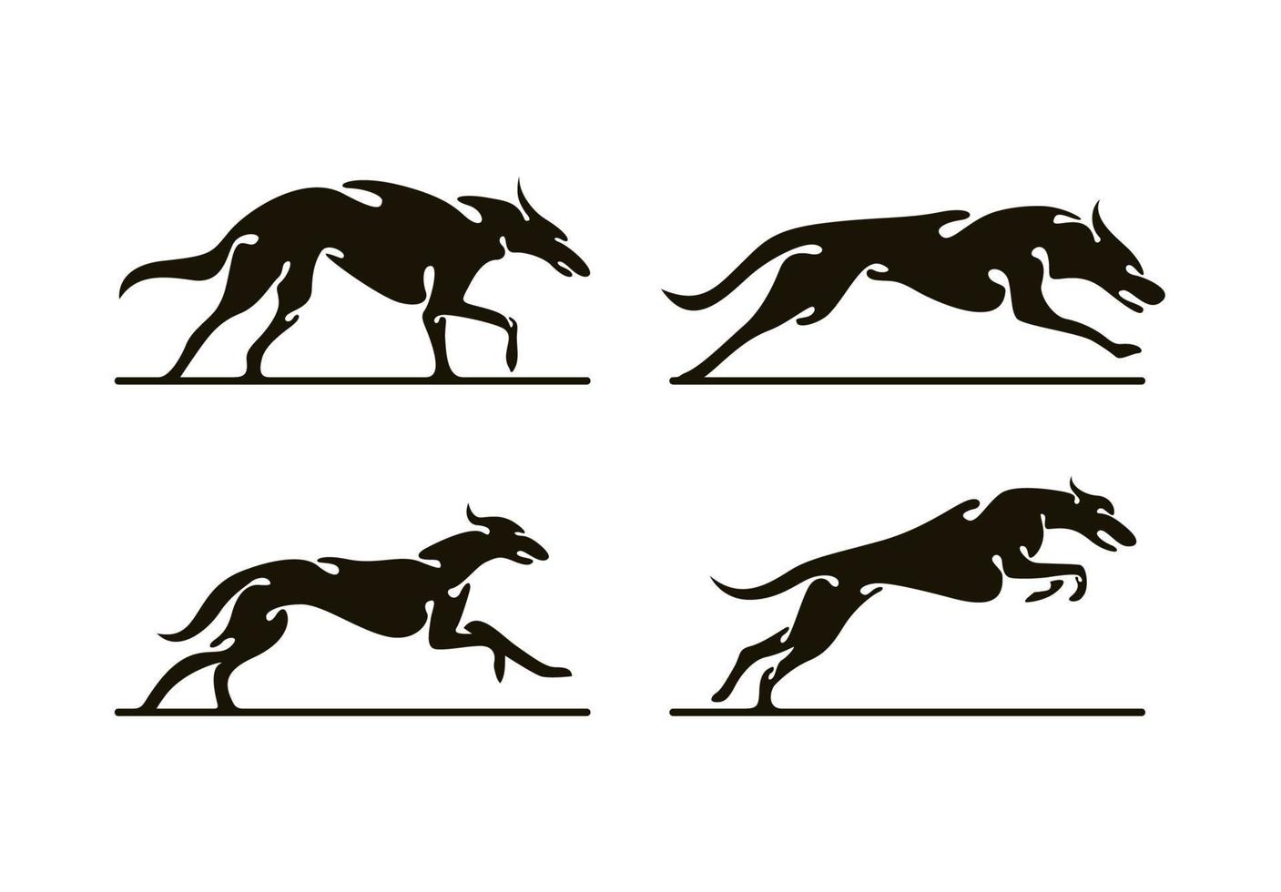 silueta de perro galgo corriendo diseño vector ilustración