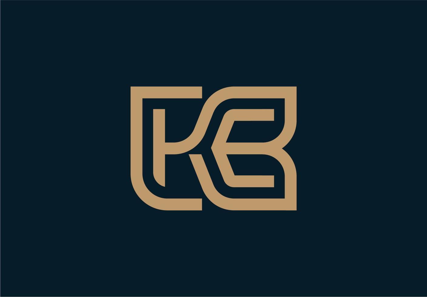 diseño de logotipo kb inicial de monograma de letra de lujo elegante y moderno vector