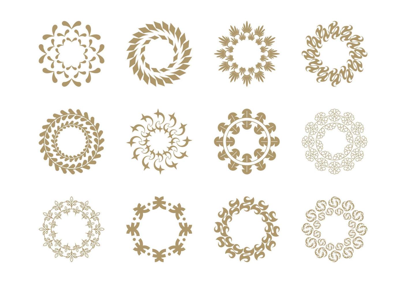 Set of Unique Abstract Pattern Design Vector Illustration. Luxury Vintage Pattern Art Graphic