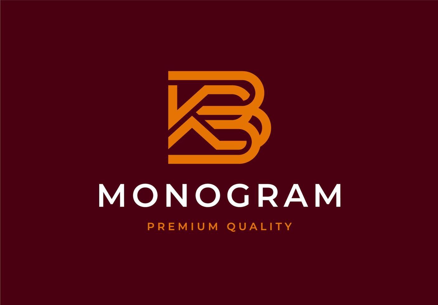 diseño de logotipo kb inicial de monograma de letra de lujo elegante y moderno vector