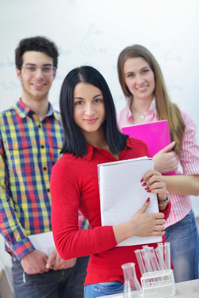 happy teens group in school photo
