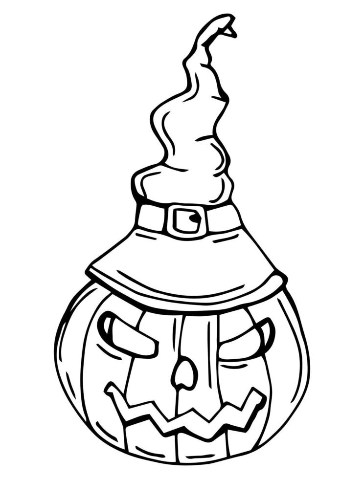 calabaza dibujada a mano aislada sobre fondo blanco. vector