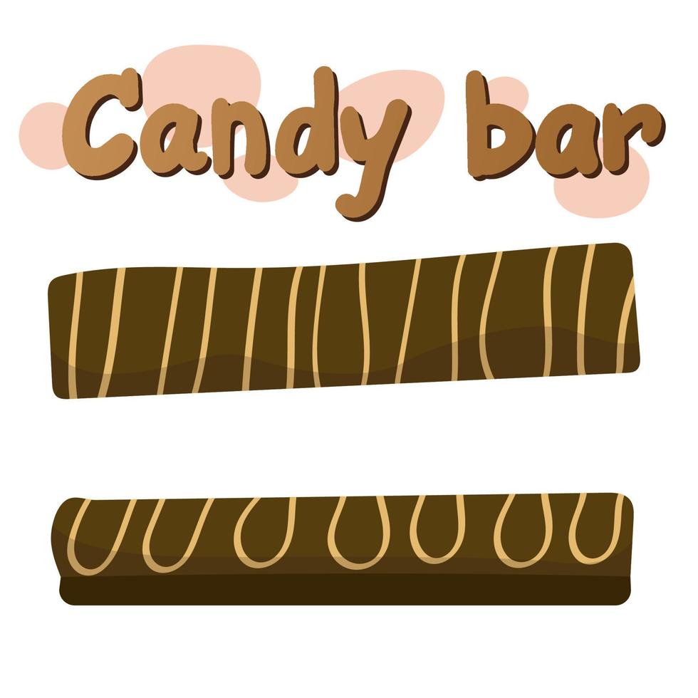Two chocolate bars. Candy. Sweets. Flat vector illustration on white background.
