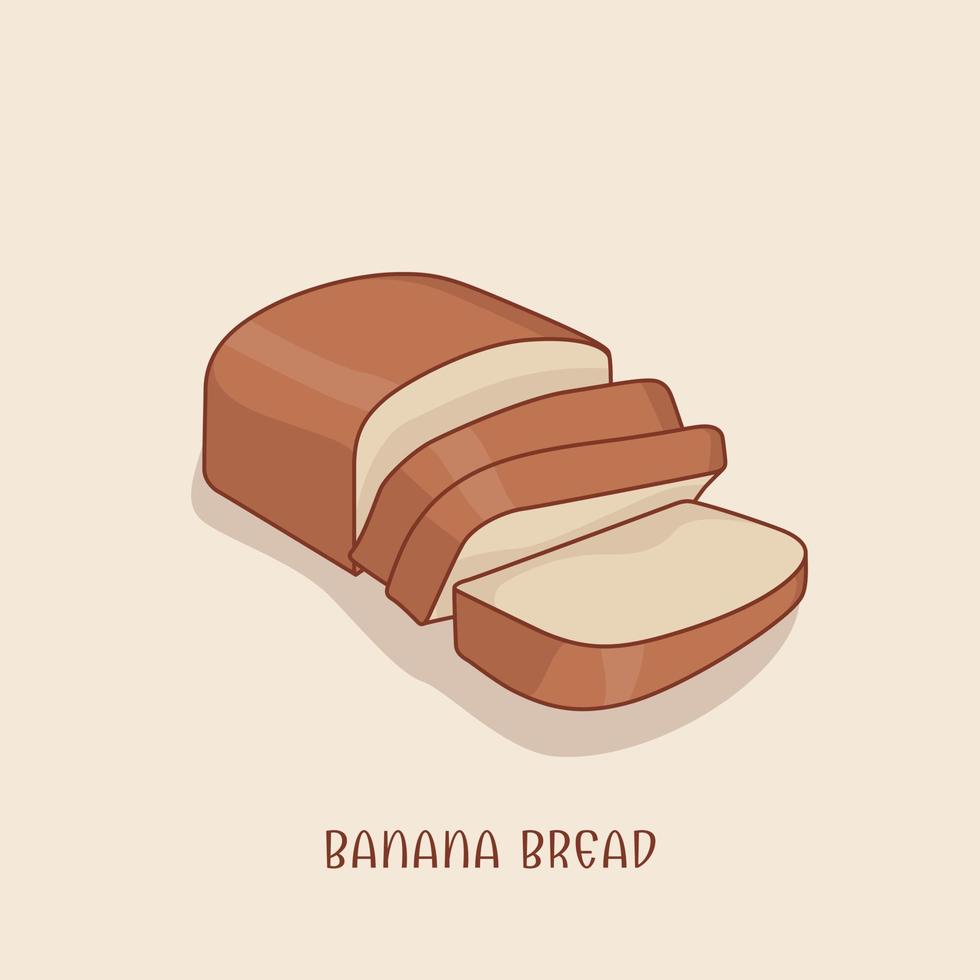 Banana bread in sliced design for food advertising template design vector