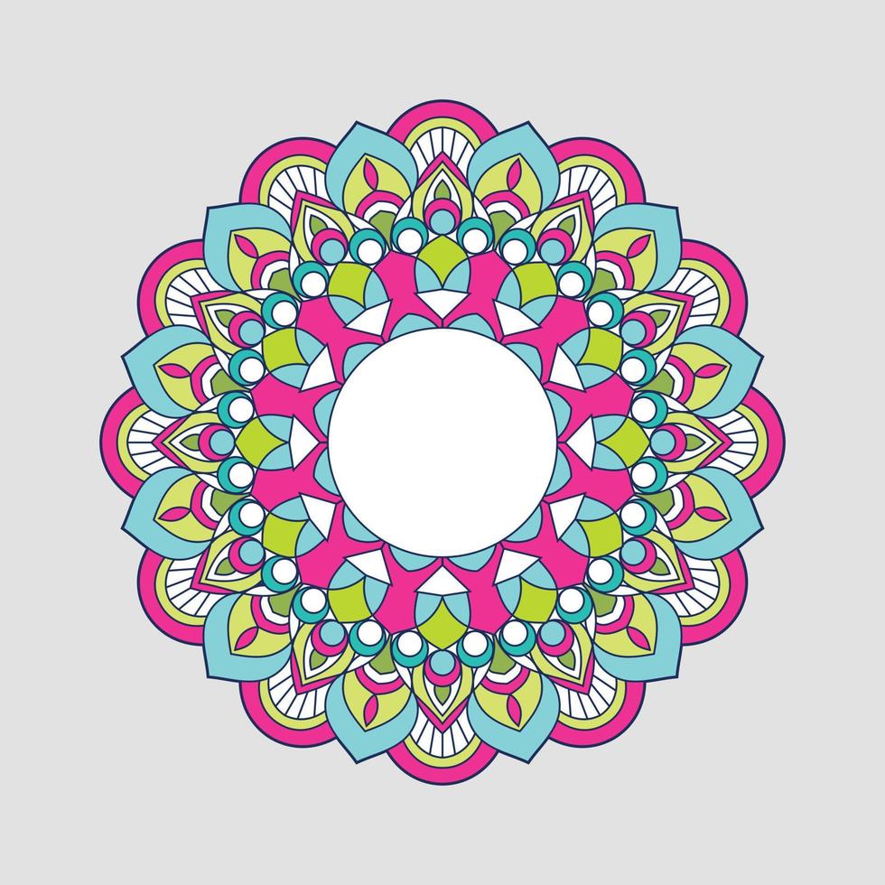 Colorful floral Indian Free vector mandala artwork with a simple background