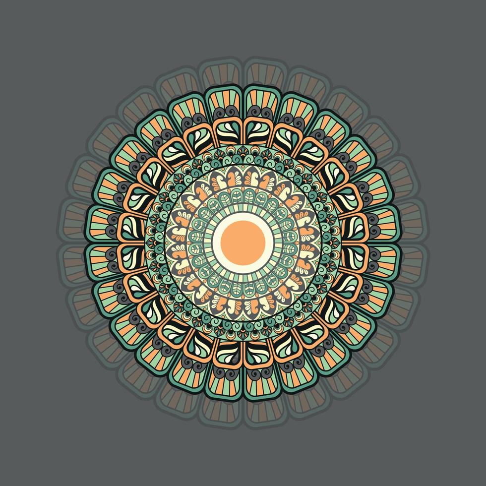 Colorful floral Indian Free vector mandala artwork with a simple background