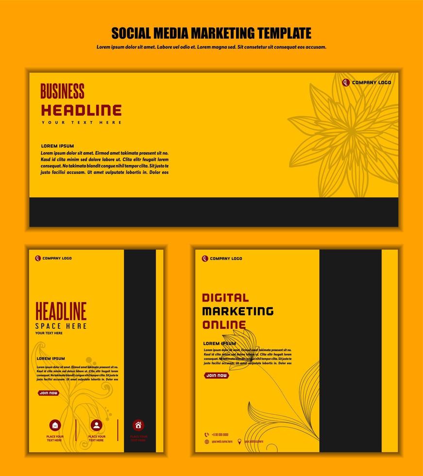 diseño moderno de publicación de medios sociales de fondo abstracto, para marketing digital de negocios en línea, plantilla de banner y póster. vector