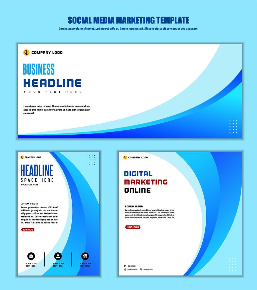 diseño moderno de publicación de medios sociales de fondo abstracto, para marketing digital de negocios en línea, plantilla de banner y póster. vector