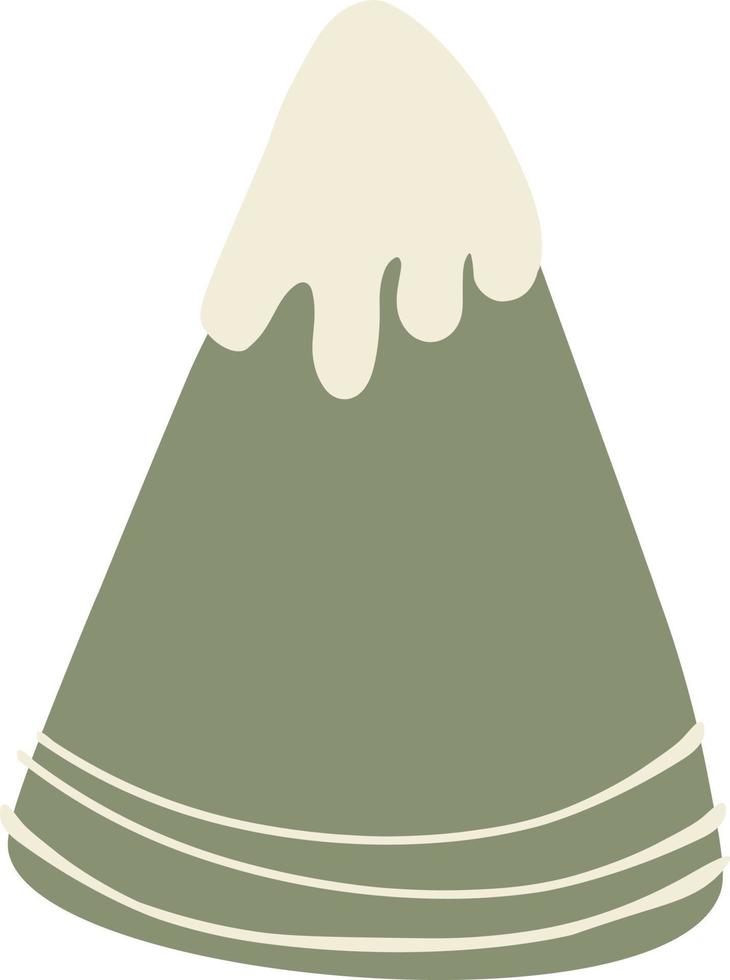 Vector mountain in flat style. White-green mountain, nature. Vector illustration