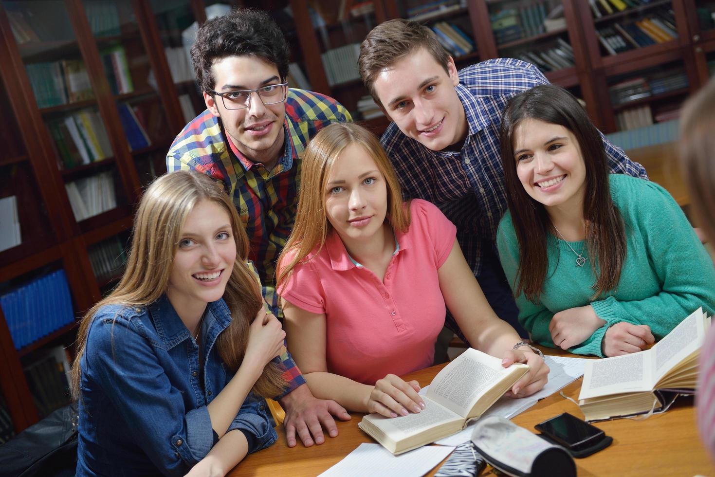 happy teens group in school photo