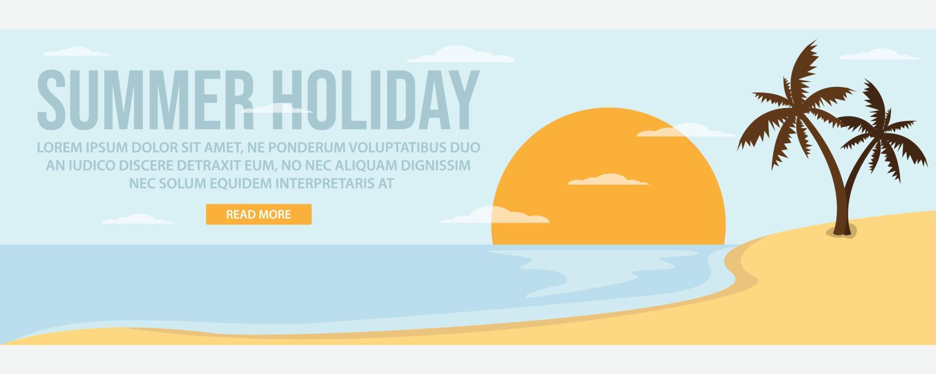 Summer holiday web banner template vector