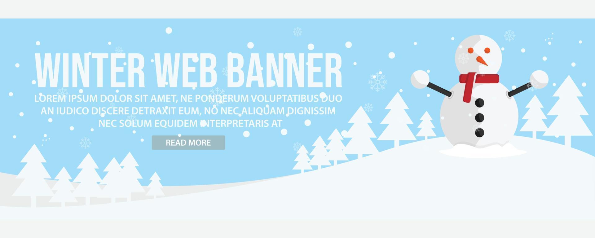 diseño de plantilla de banner web de paisaje de invierno vector