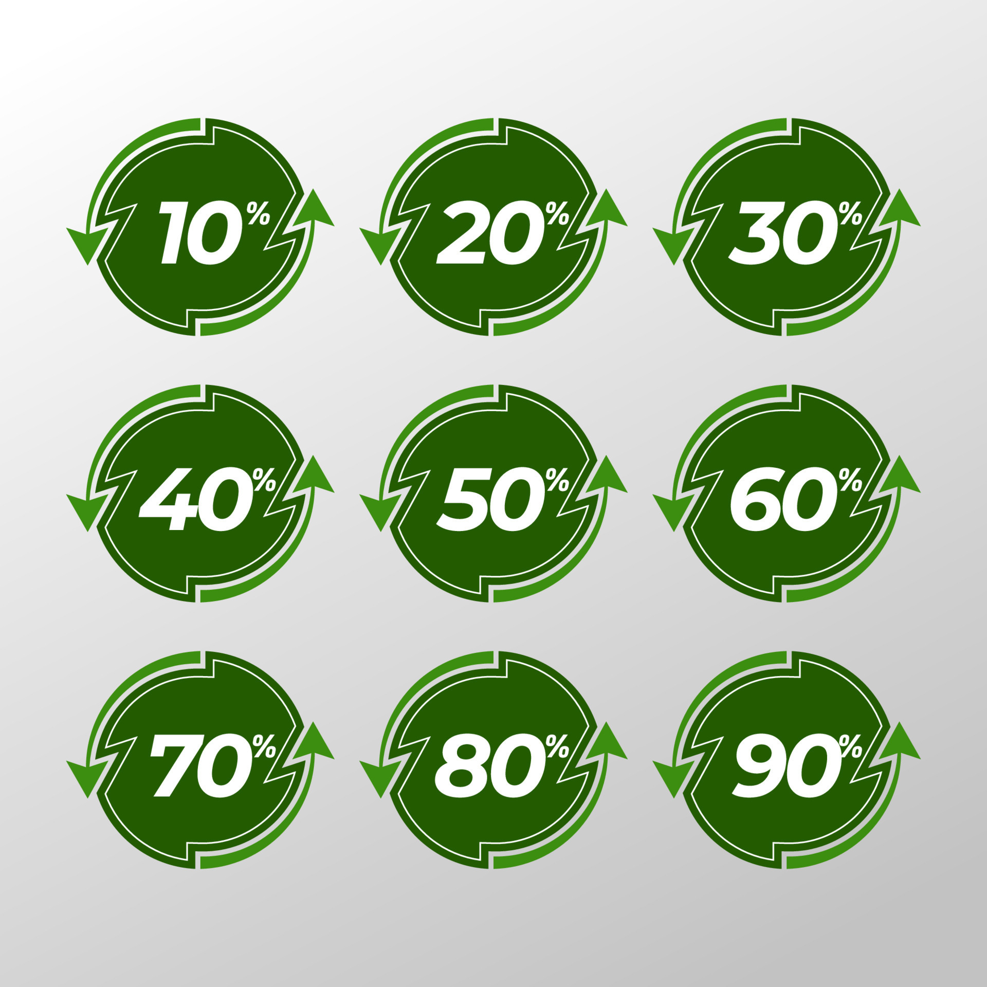 Set of circle percentage progress bar diagrams meters readytouse for