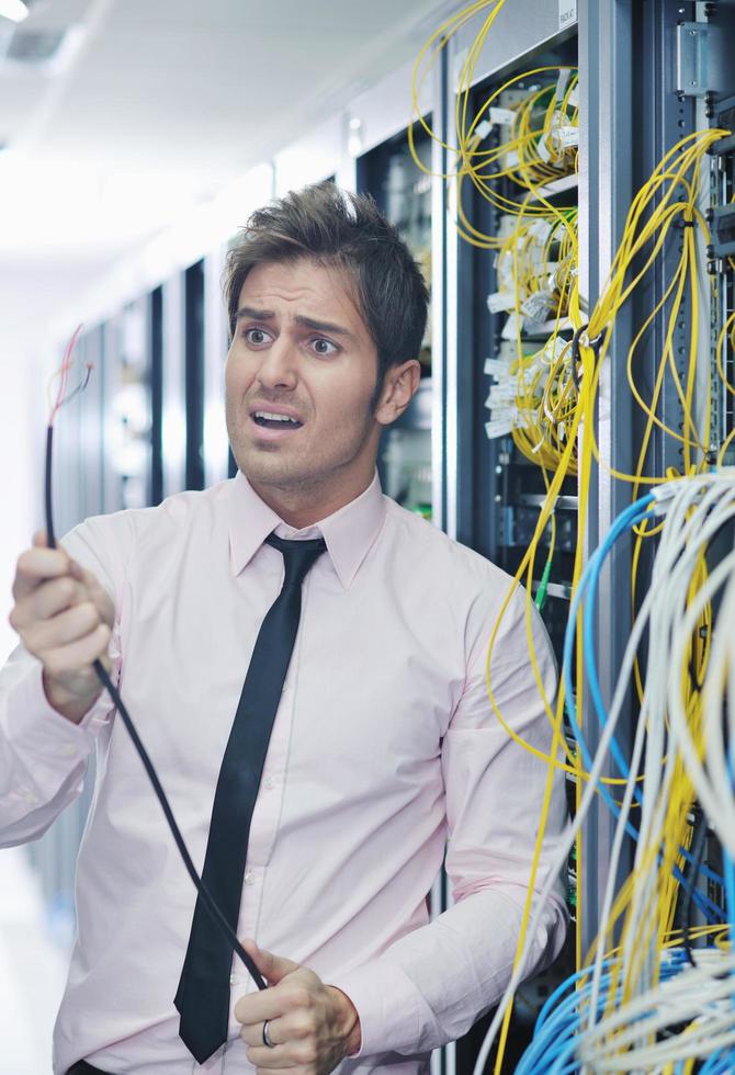 system fail situation in network server room photo