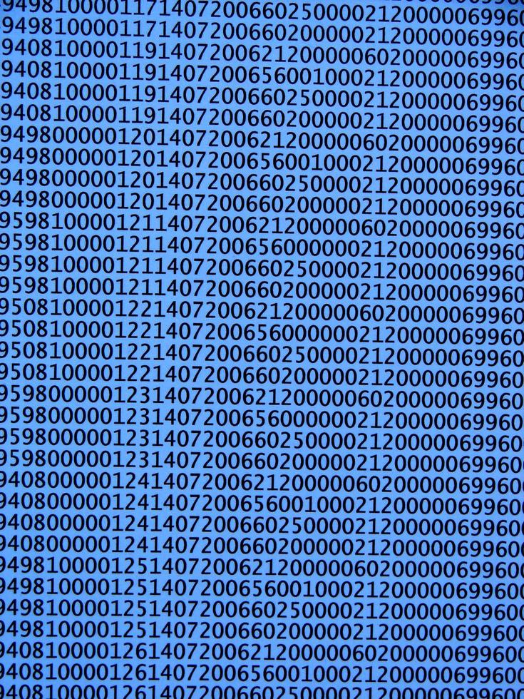 database concept with printed and coded database records photo