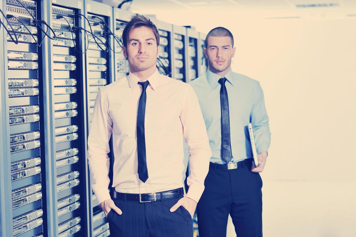 it enineers in network server room photo