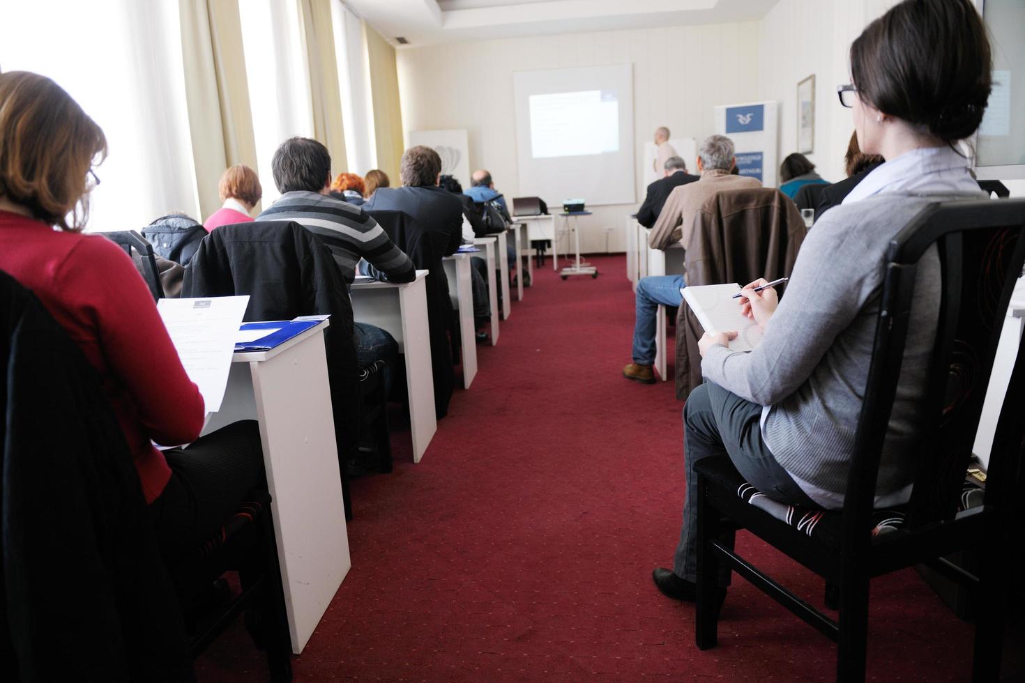 business people group on seminar photo