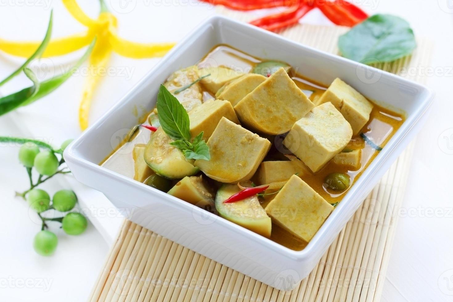 Green curry Tofu  vegetable food. photo
