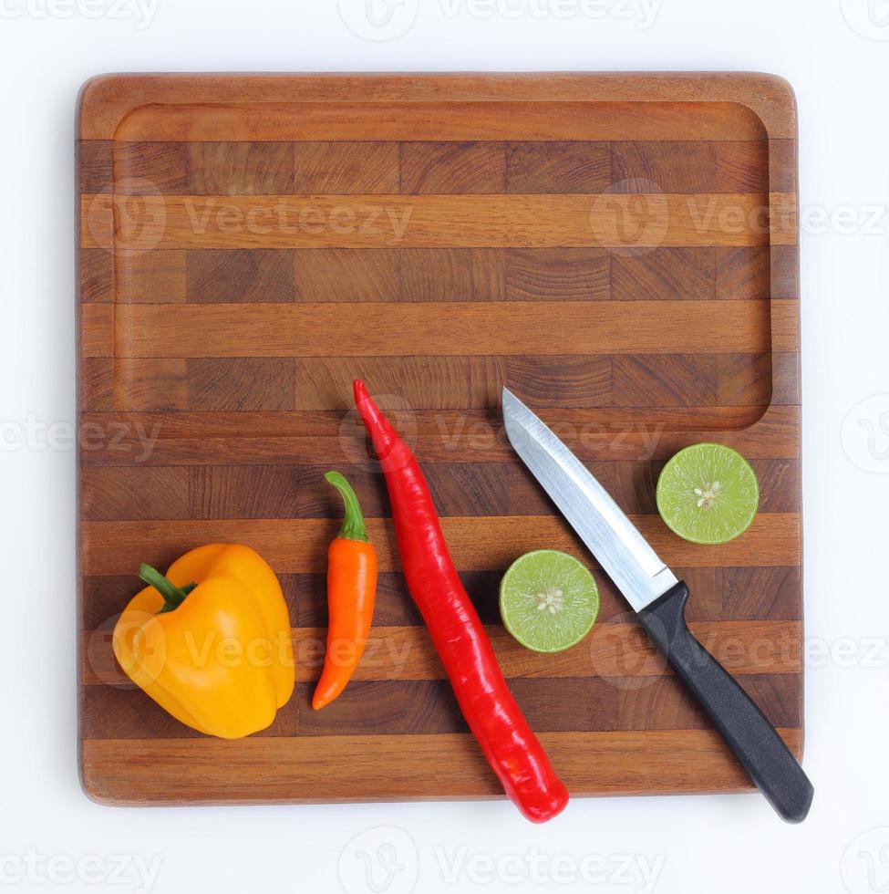 Vegetable  on wood background. photo