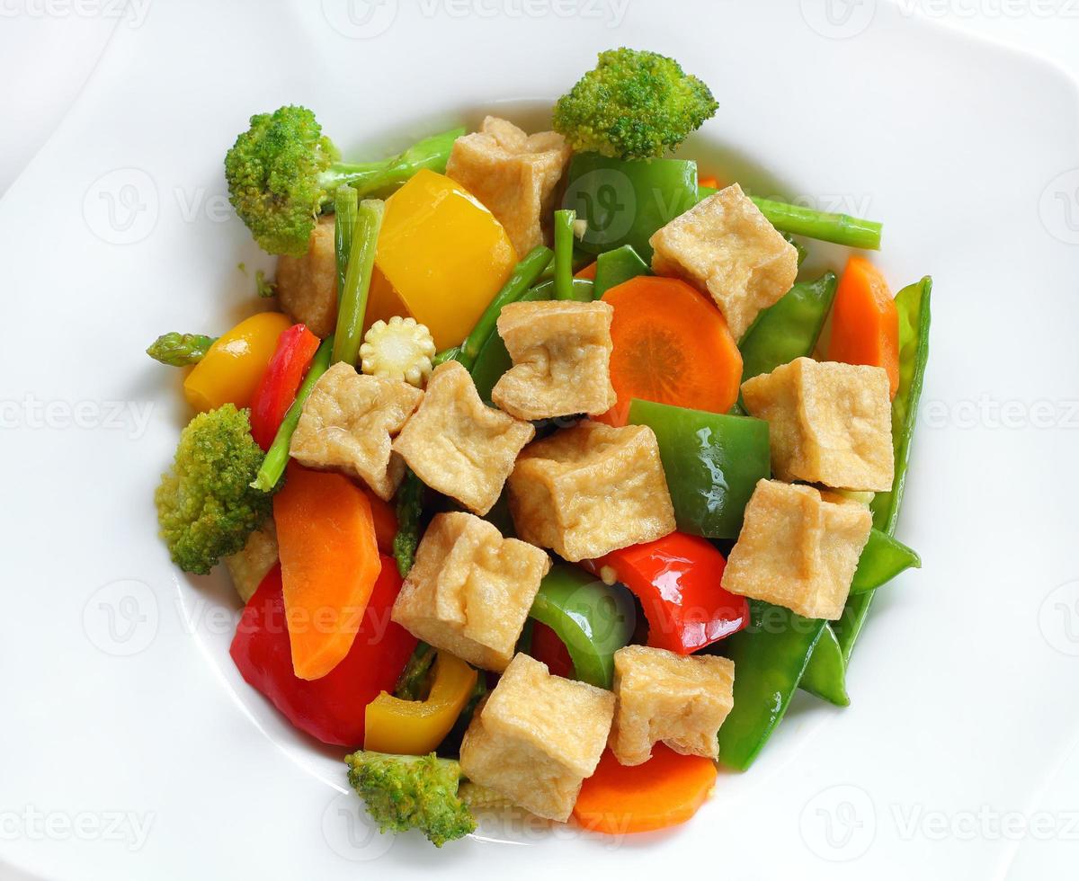 Fried Tofu with Vegetables. photo