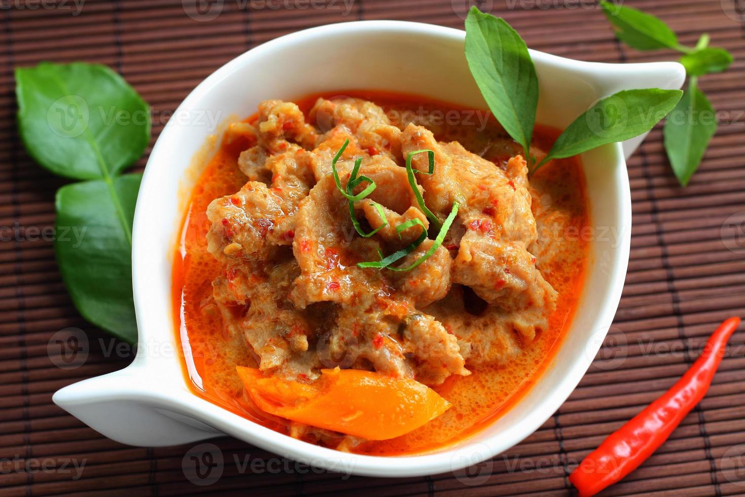 Red curry with pork. photo