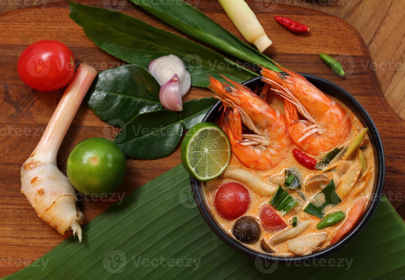 Tom Yum Goong  or Tom Yam Kung is soup food thai. photo