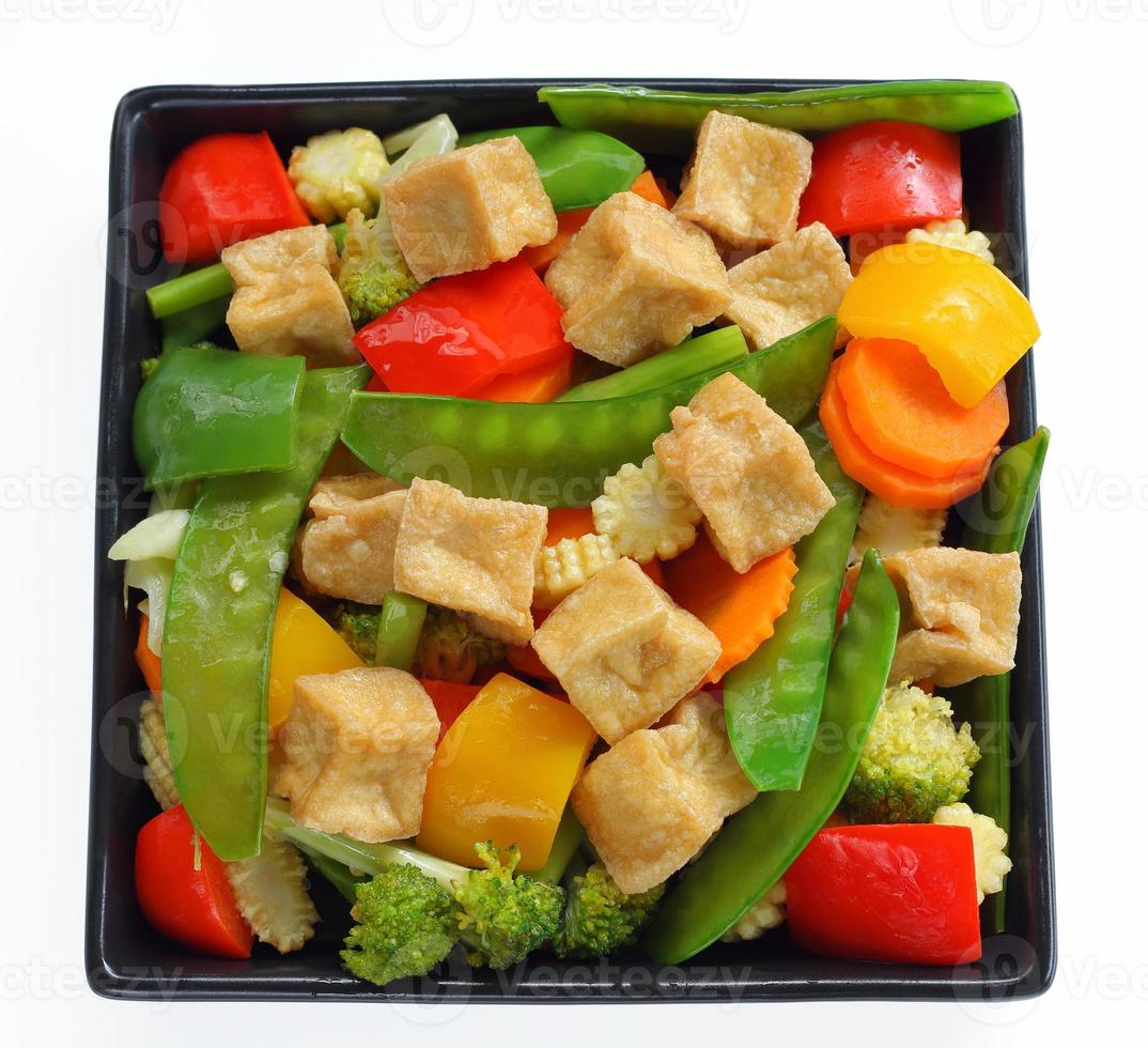 Fried Tofu with Vegetables. photo