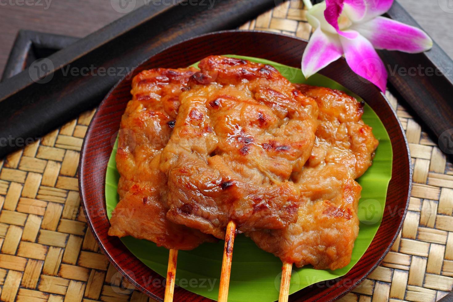 Roasted pork is Thai food style. photo