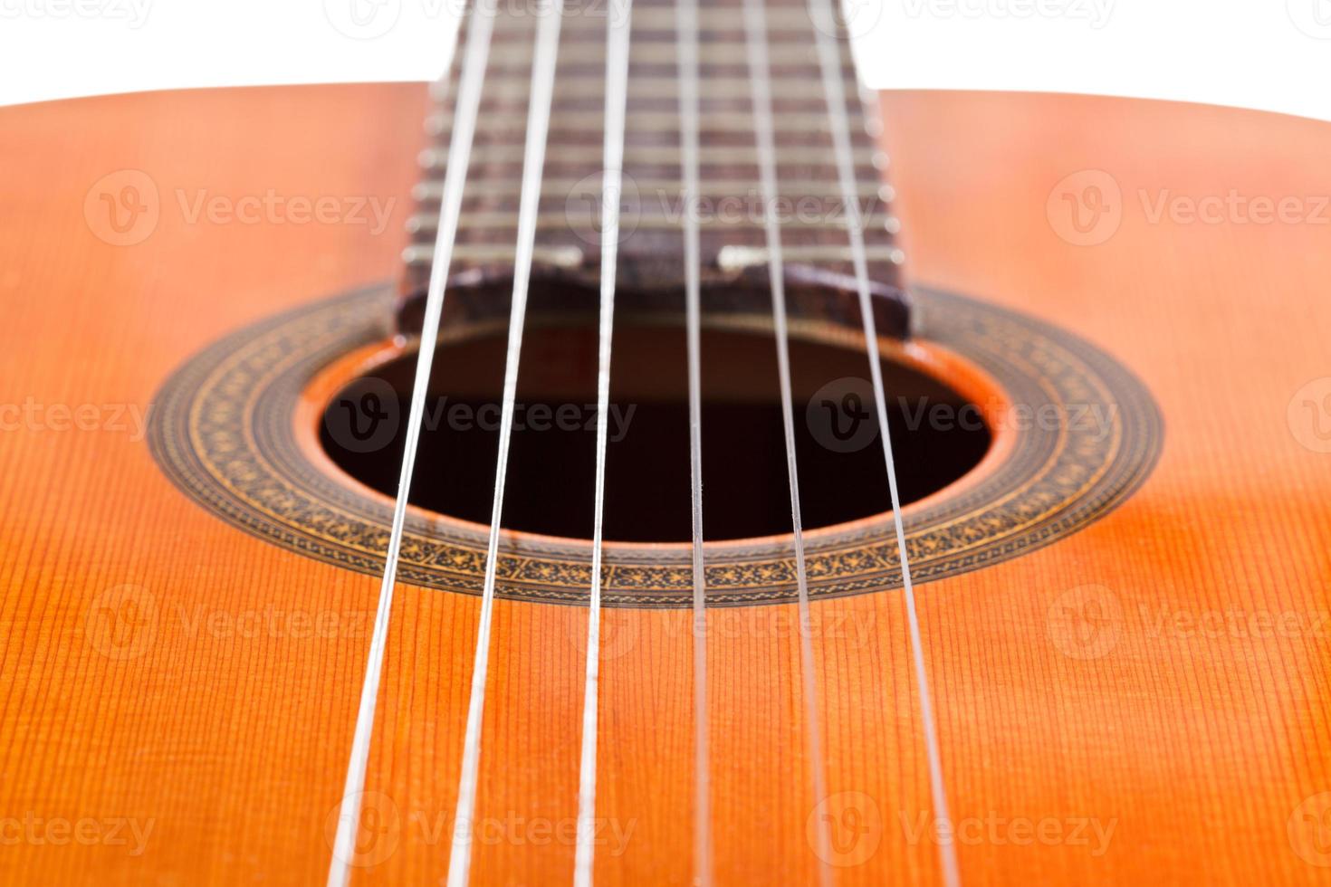 six nylon strings of classical acoustic guitar photo