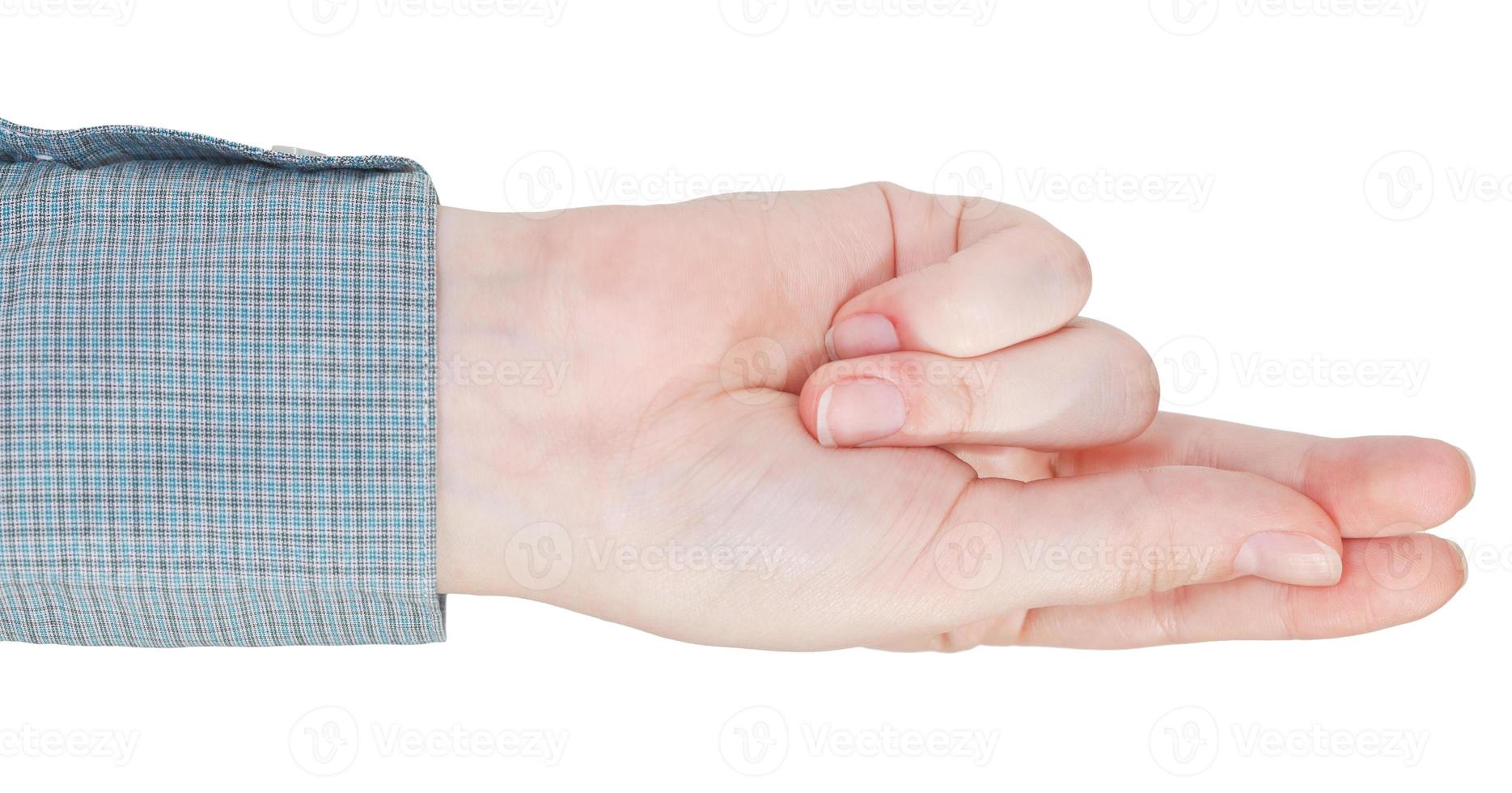 straight two-finger - hand gesture photo