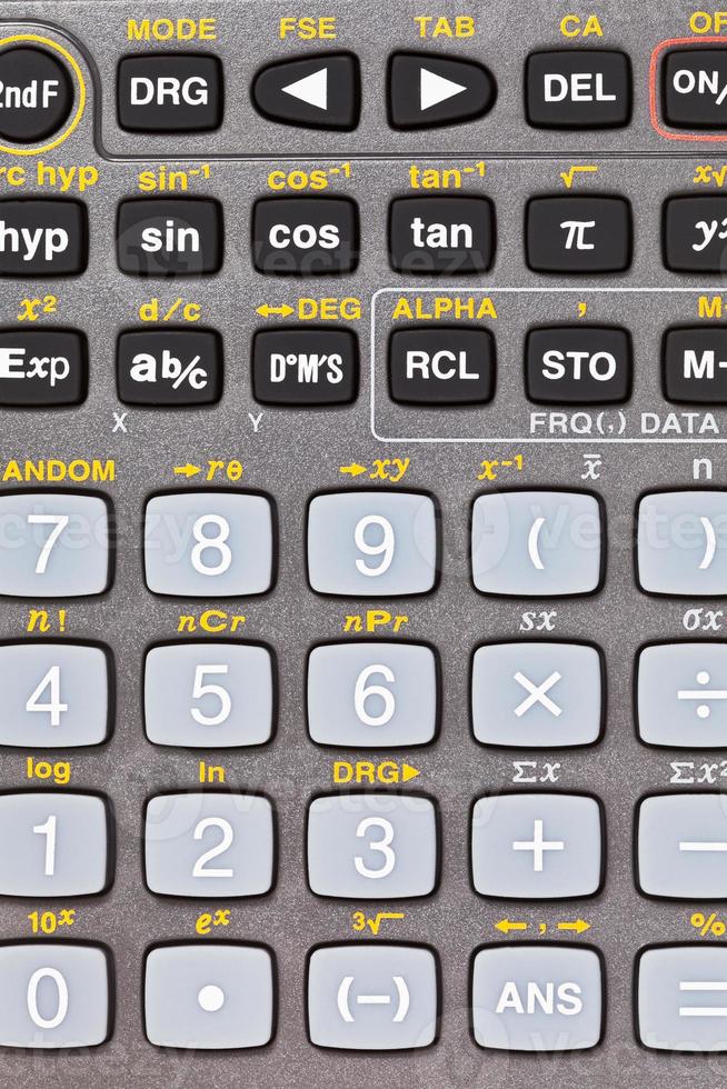buttons of scientific calculator with mathematical function photo