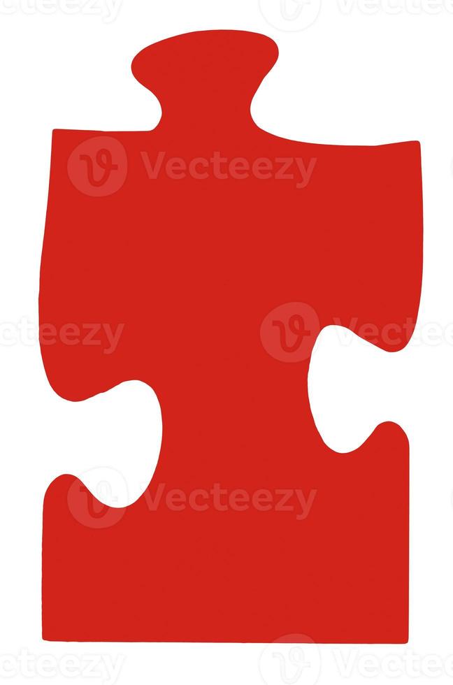 one red flat piece of jigsaw puzzle photo