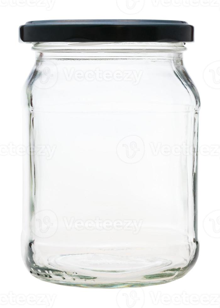 closed victorian square glass jar isolated photo