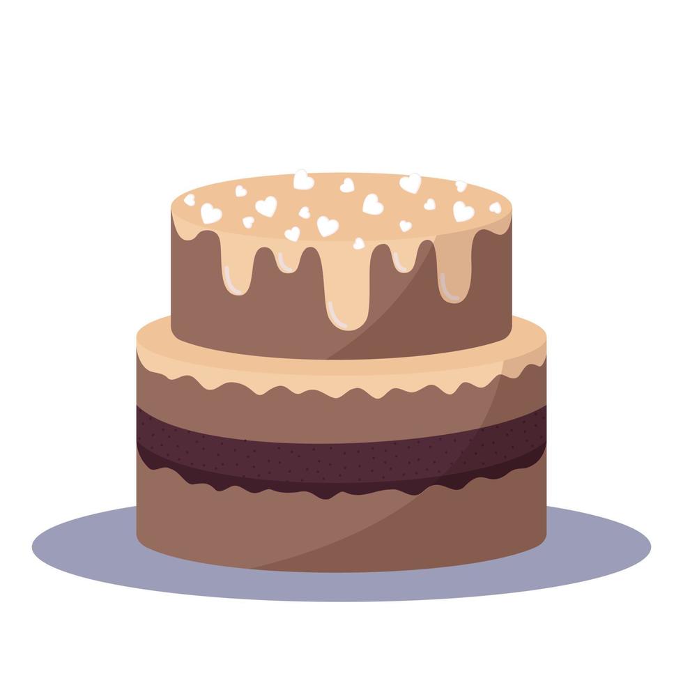 cake with caramel vector