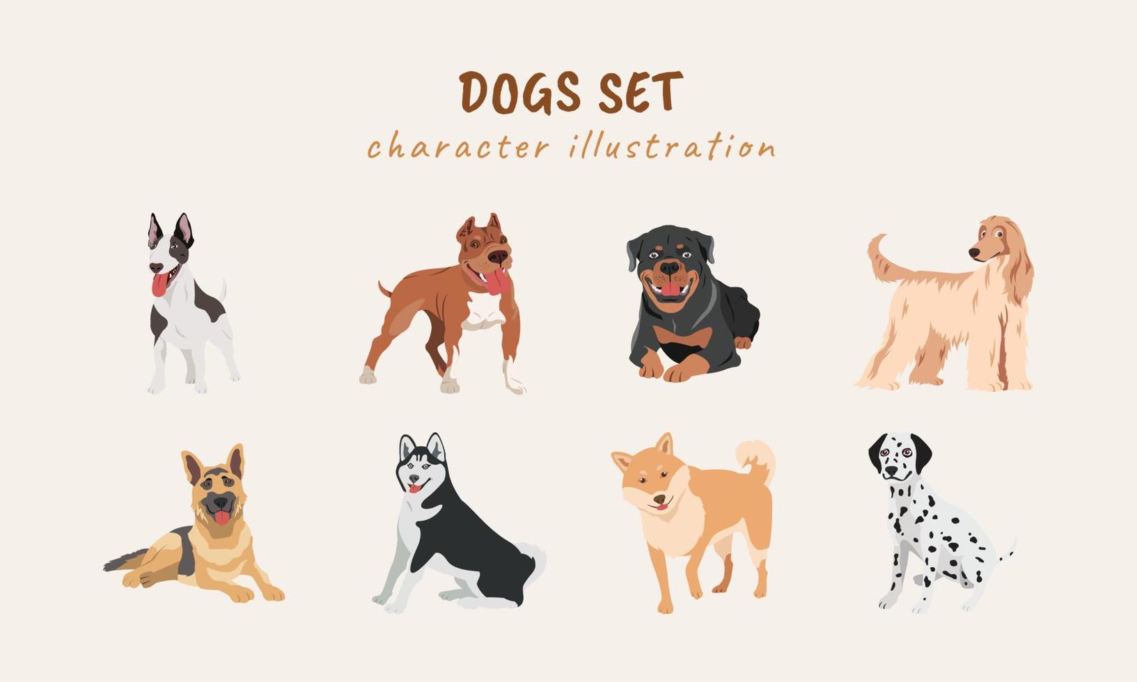 ilustración de perros lindos vector