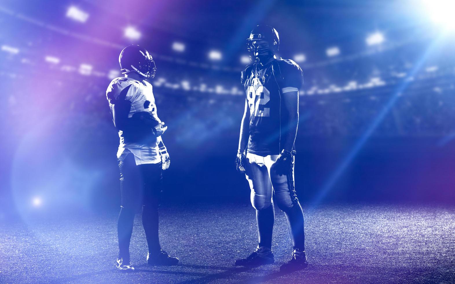 portrait of confident American football players photo