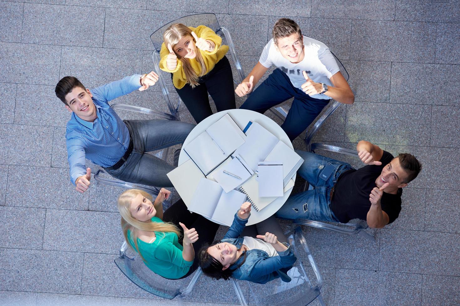 group of students  top view photo