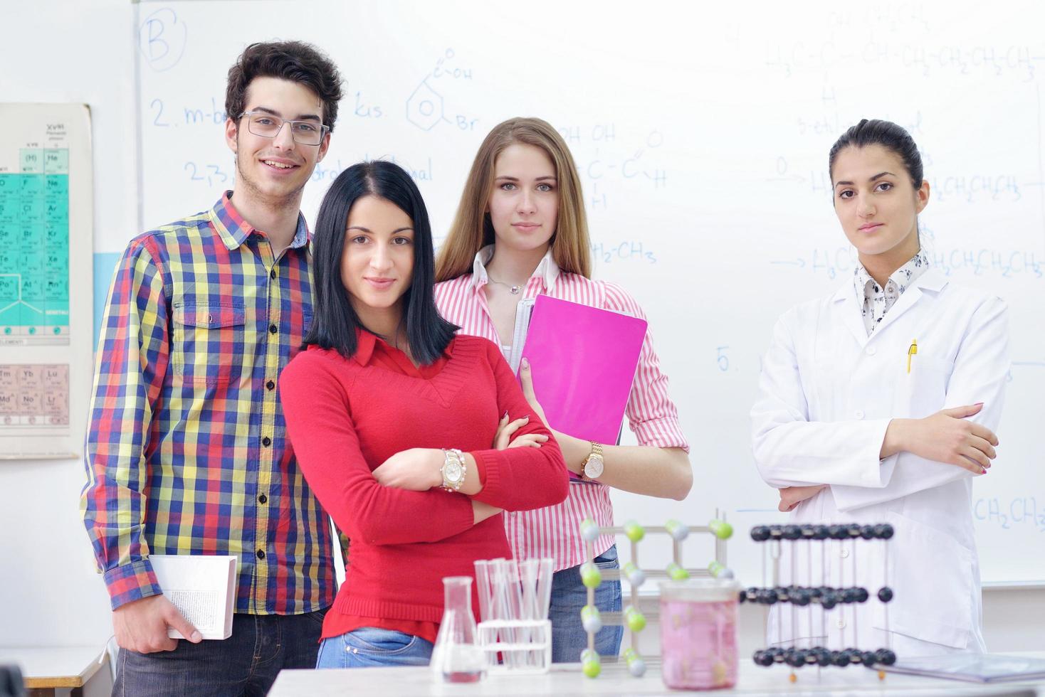 happy teens group in school photo