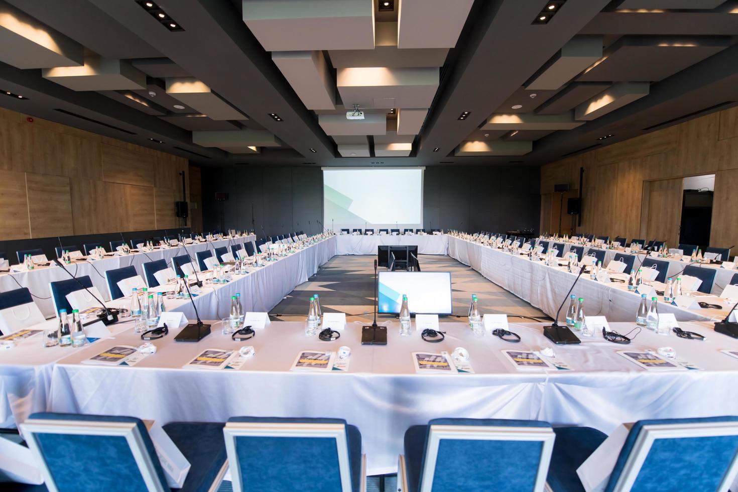 interior of big modern conference room photo