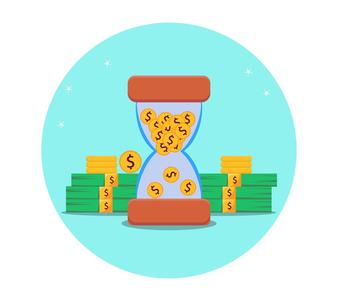 time is money illustration, business or finance asset design vector