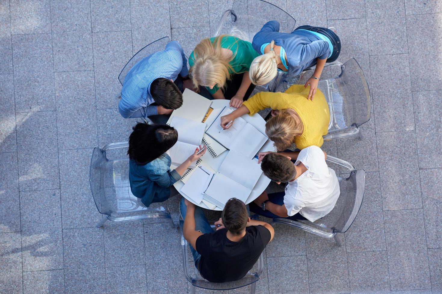 group of students  top view photo
