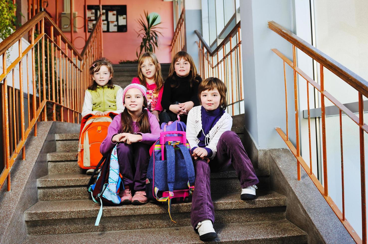 happy children group in school photo