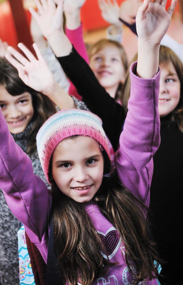 happy children group in school photo