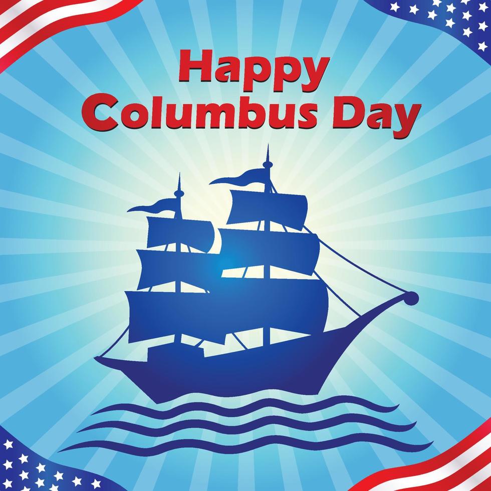 Columbus day card or background vector