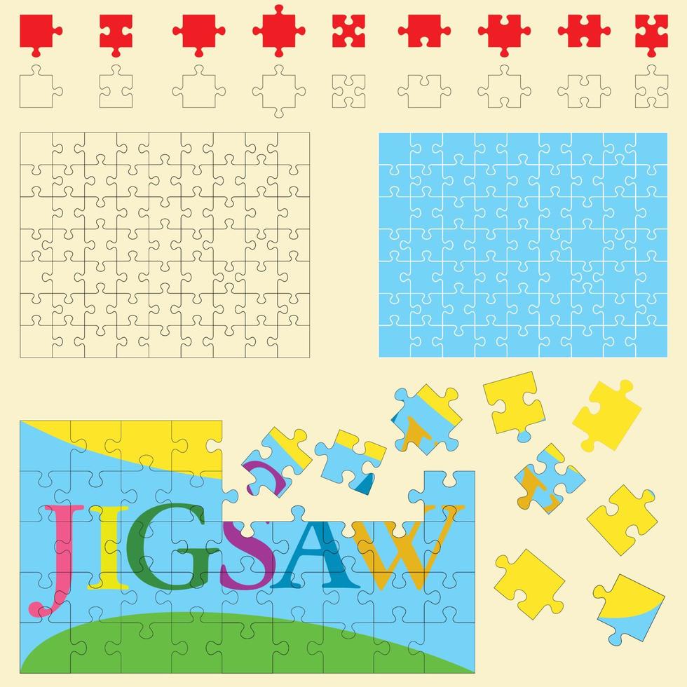 Jigsaw Puzzle Pieces Vectors