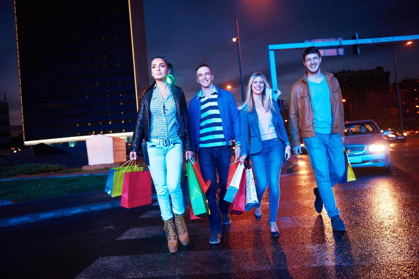 Group Of Friends Enjoying Shopping photo