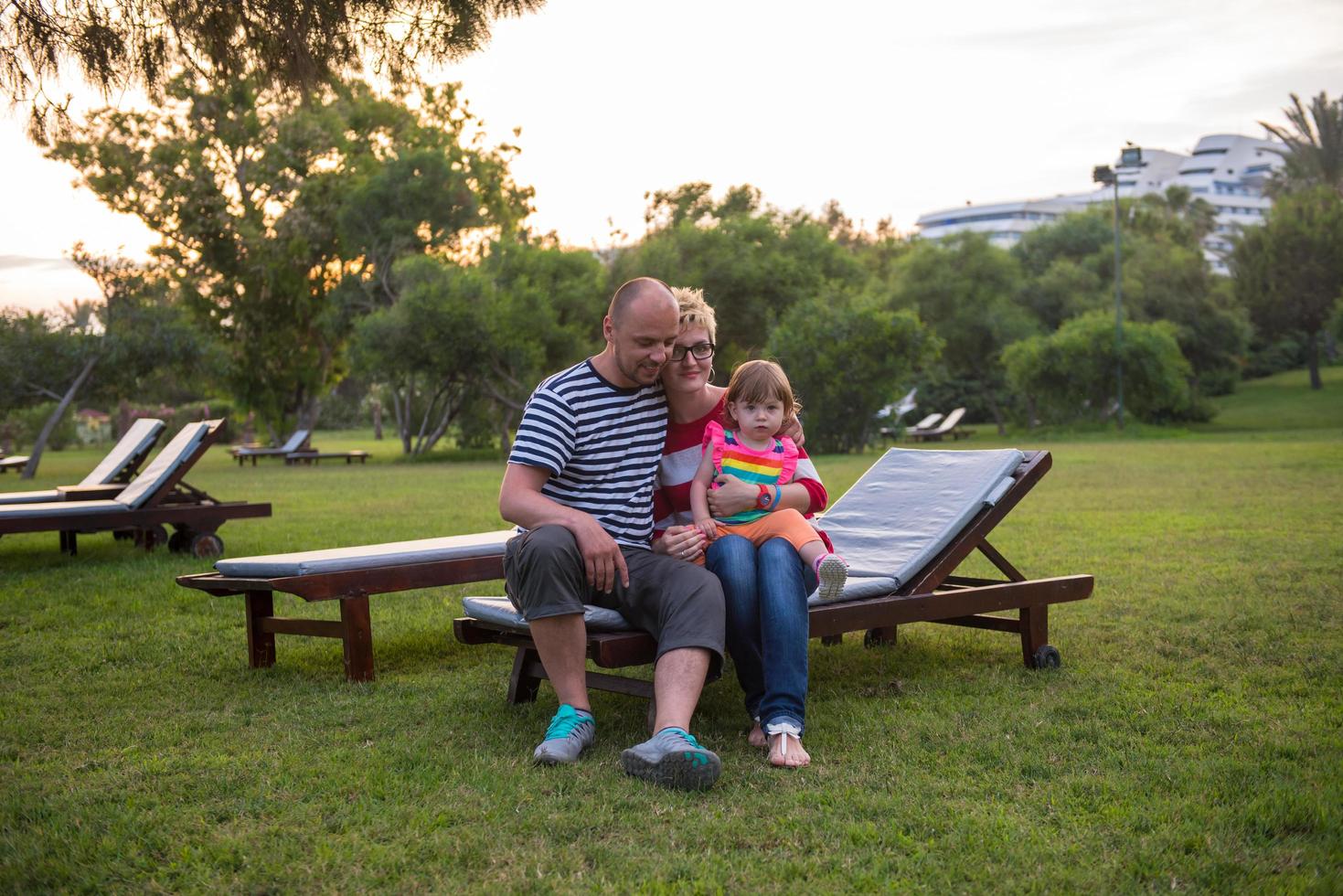 portrait of young happy family photo