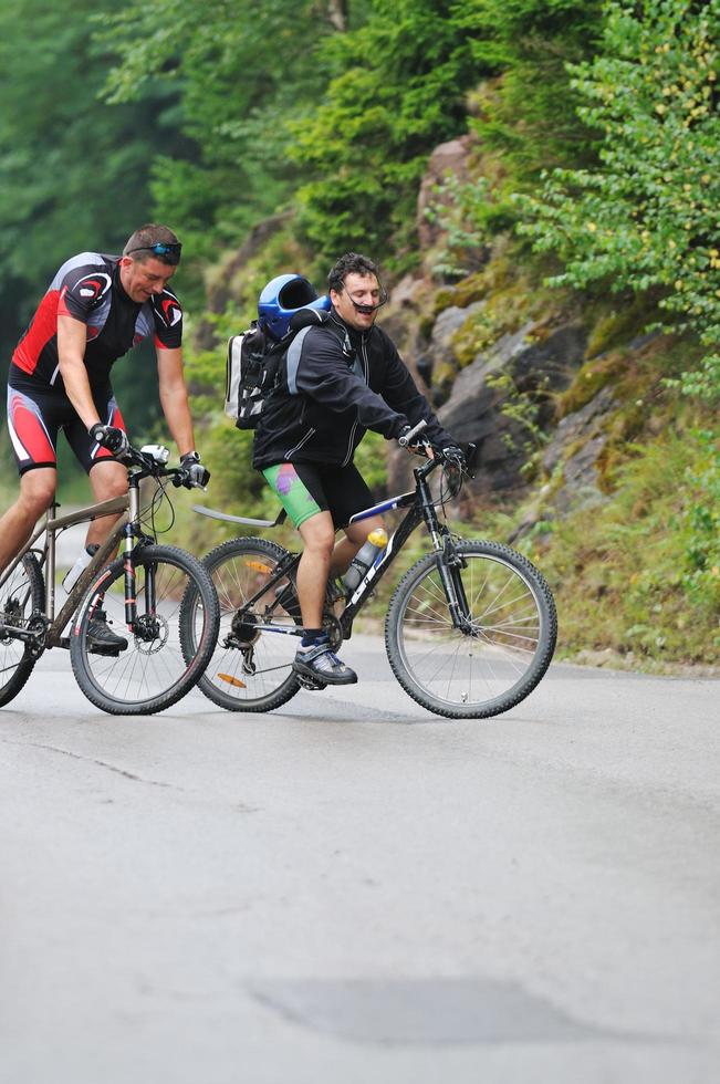 friendshiop outdoor on mountain bike photo