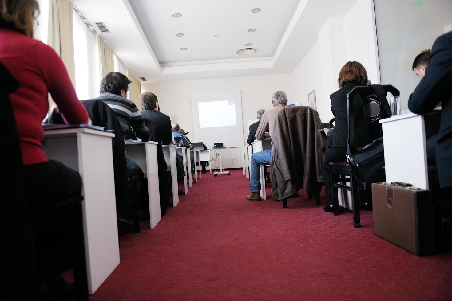 business people group on seminar photo