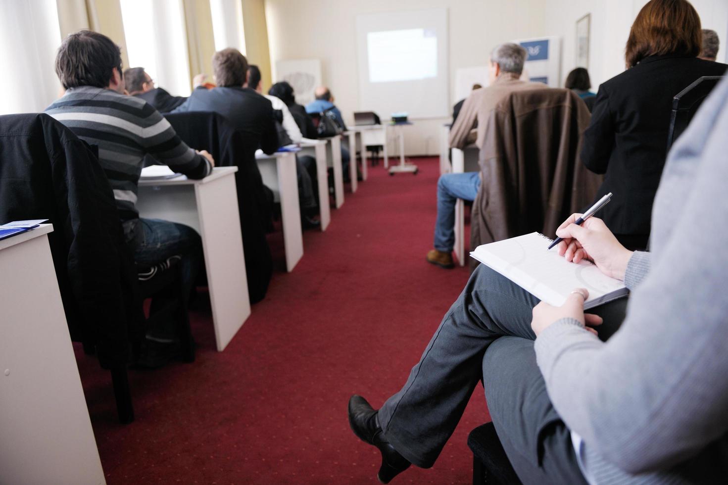 business people group on seminar photo